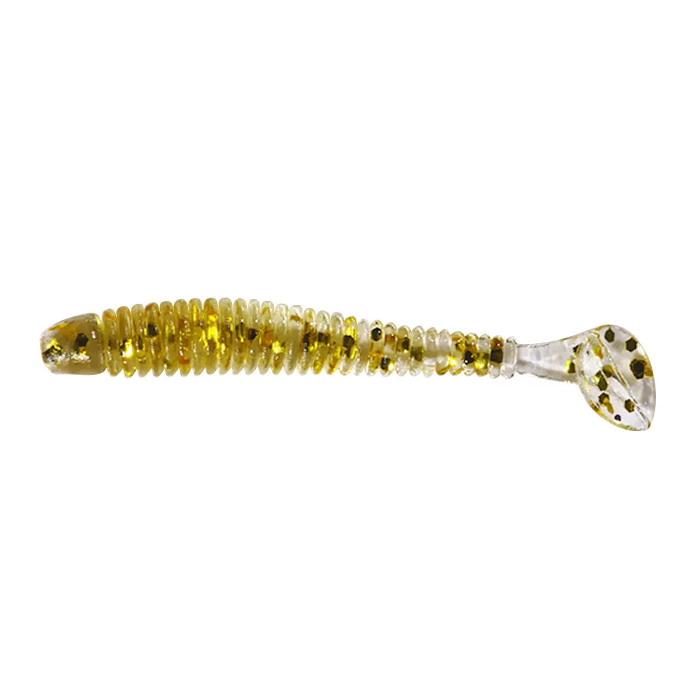 Hengjia 10/50 Stück 4,5 cm Kleiner Weicher Wurm Swimbait T-Schwanz Silikonköder Wobbler Angelzubehör für Karpfen Barsch Hecht – Detail 12
