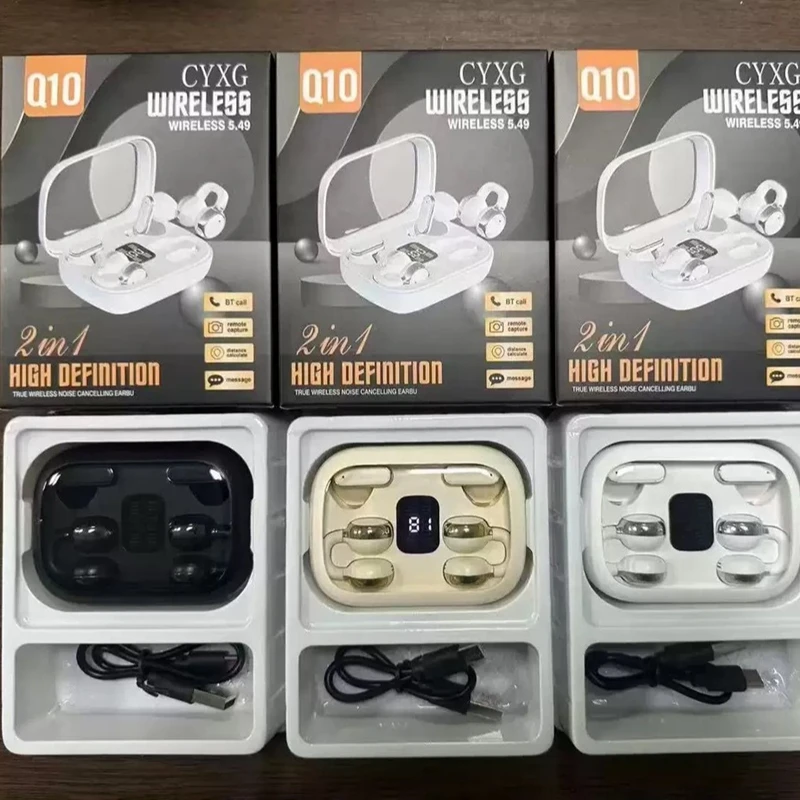 Wireless two-in-one Bluetooth headphones with long battery life and a digital display screen Exercise headphones