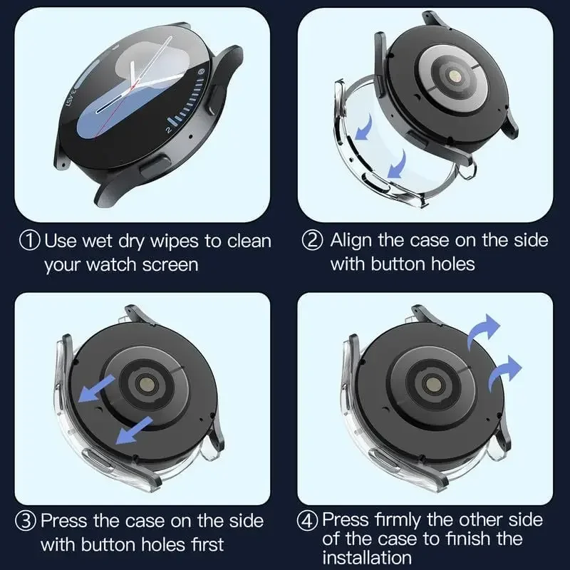 Screen Protector Case For Samsung Galaxy Watch 7 40mm 44mm Full Protective Cover Bumper All-Around Cases For Watch7 Accessories