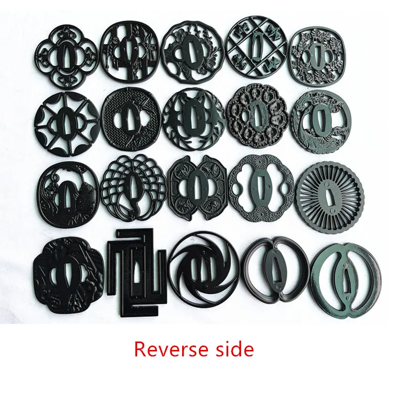 Black Zinc Alloy Tsuba Handguard For Japanese Samurai Katana Sword Maintenance Diy