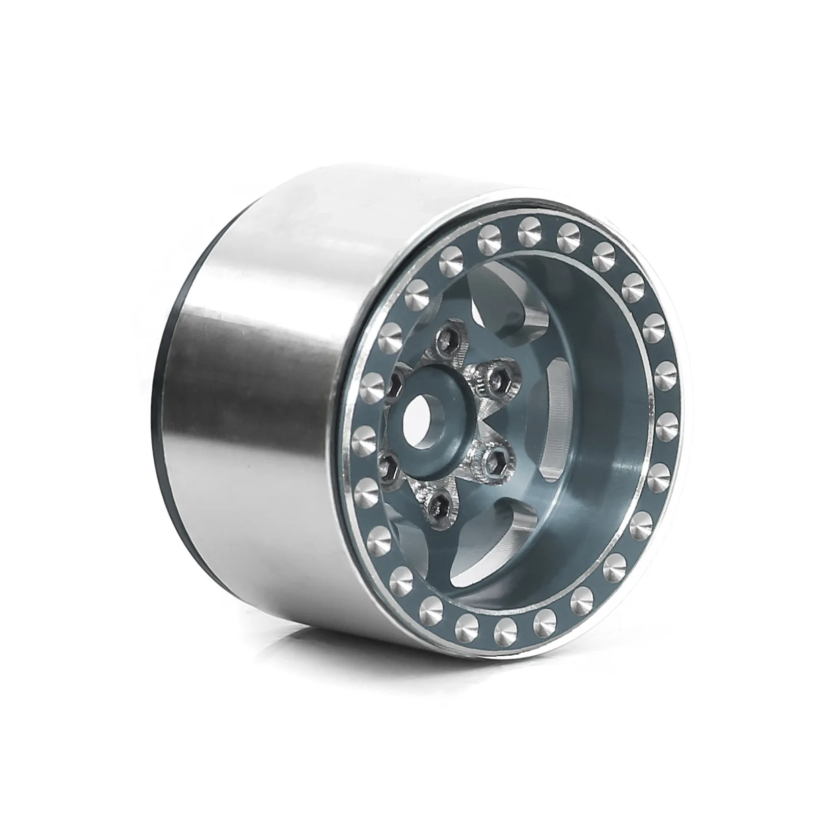 1 set 1.0 Inch Aluminum Alloy Wheel Hub Metal Wheel Rims for 1/18 TRX4M Land Rover Range Rover SCX24 RC Crawler