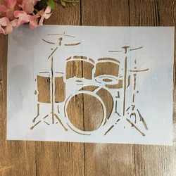 A4 29cm Musical Instrument Drum DIY Layering Stencils Wall Painting Scrapbook Coloring Embossing Album Decorative Template