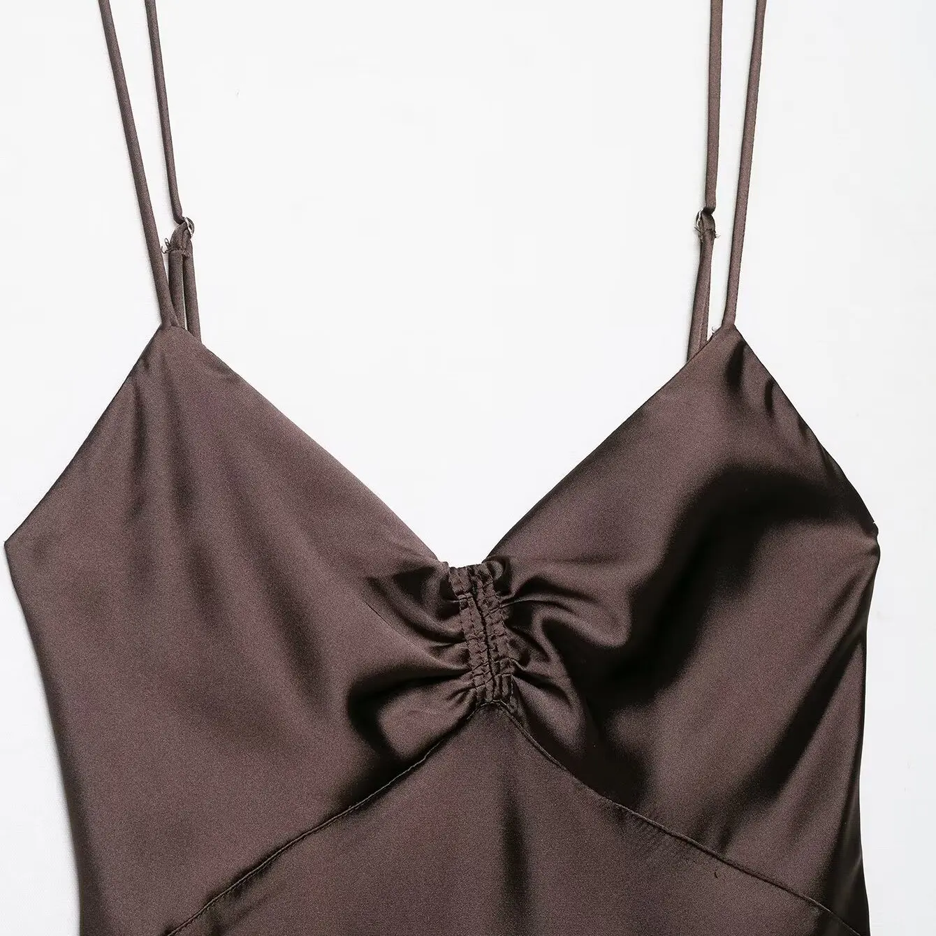 JNLEAOG Autumn New Women's Midi Dr Silk Satin Texture Pleated Skirt H Version Polyester Fiber Casual Sle No Sve