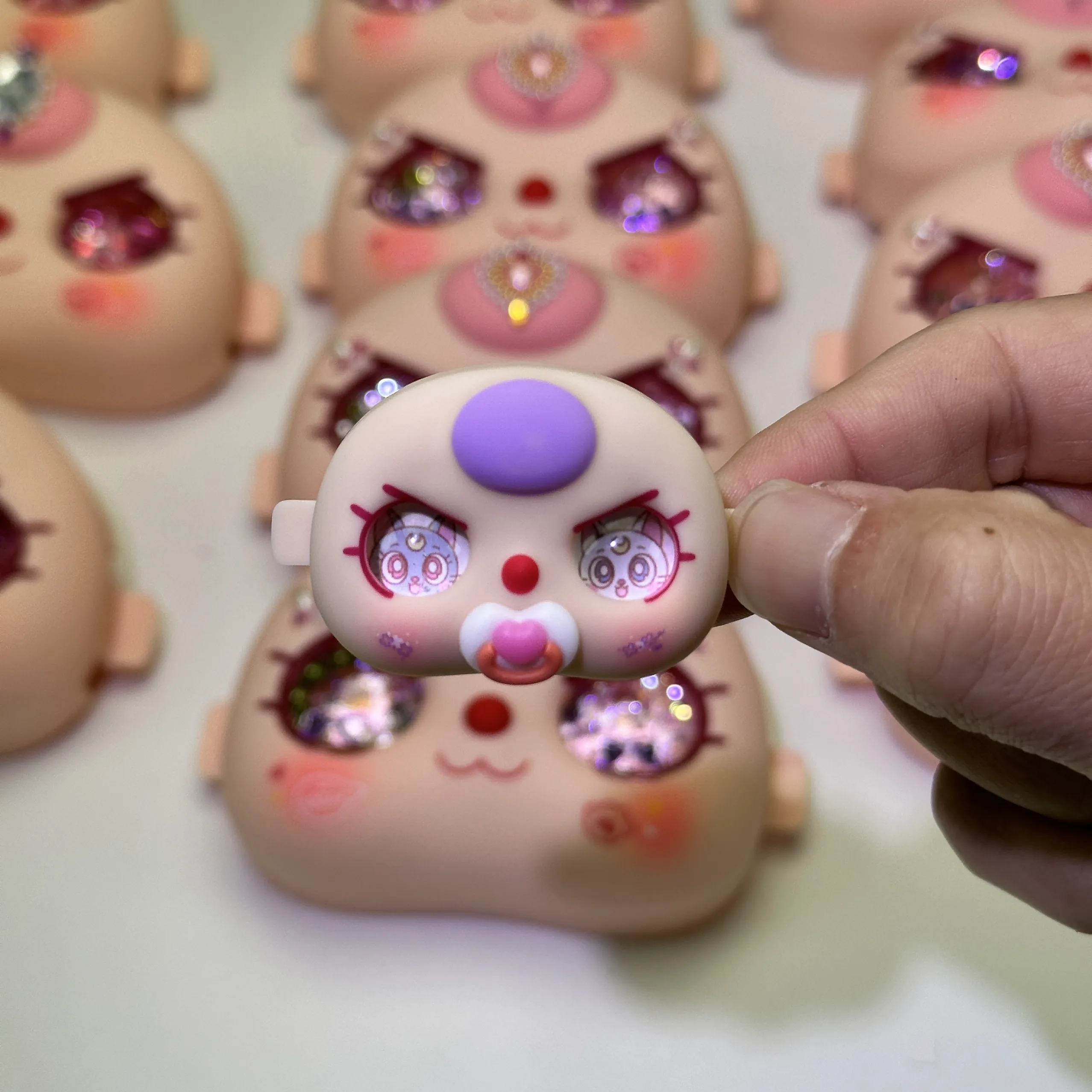 Baby Three mini face 80 body plush surprise eye pacifier set with modified baby and eye customization with face