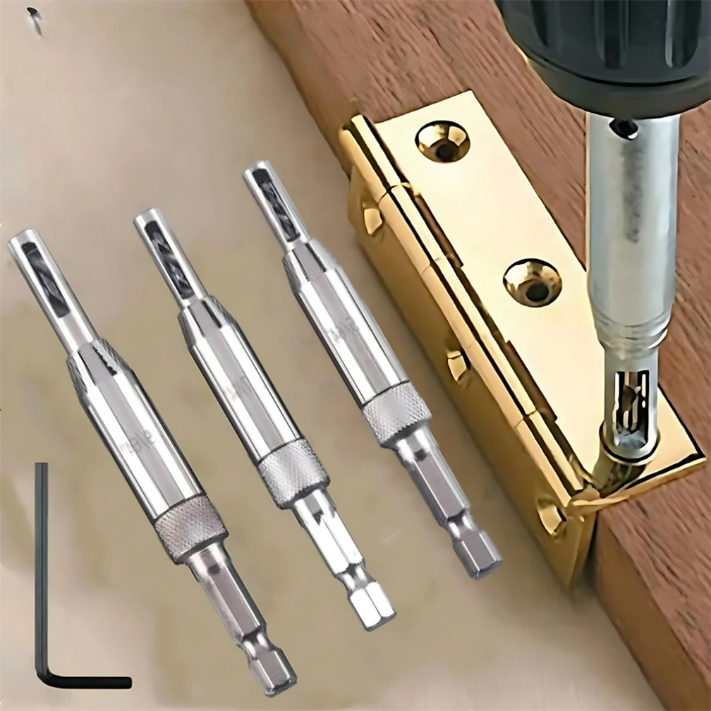 

Self Centering Hinge Drill Bit Door Window Cabinet Woodworking Hole Puncher Wood Reaming Tool Countersink Drill Bits Set