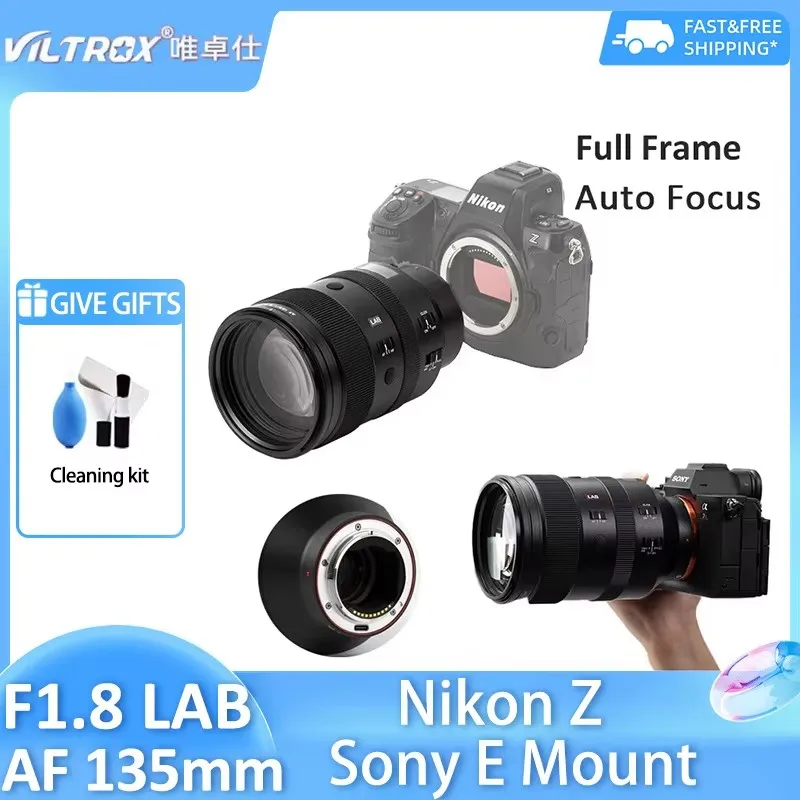 

VILTROX 135mm F1.8 LAB AF Full Frame Auto Focus Telephoto Camera Lens for Sony E FE Mount A7R5 A7MIV A7SIII Nikon Z Z6 Z6 II Z5
