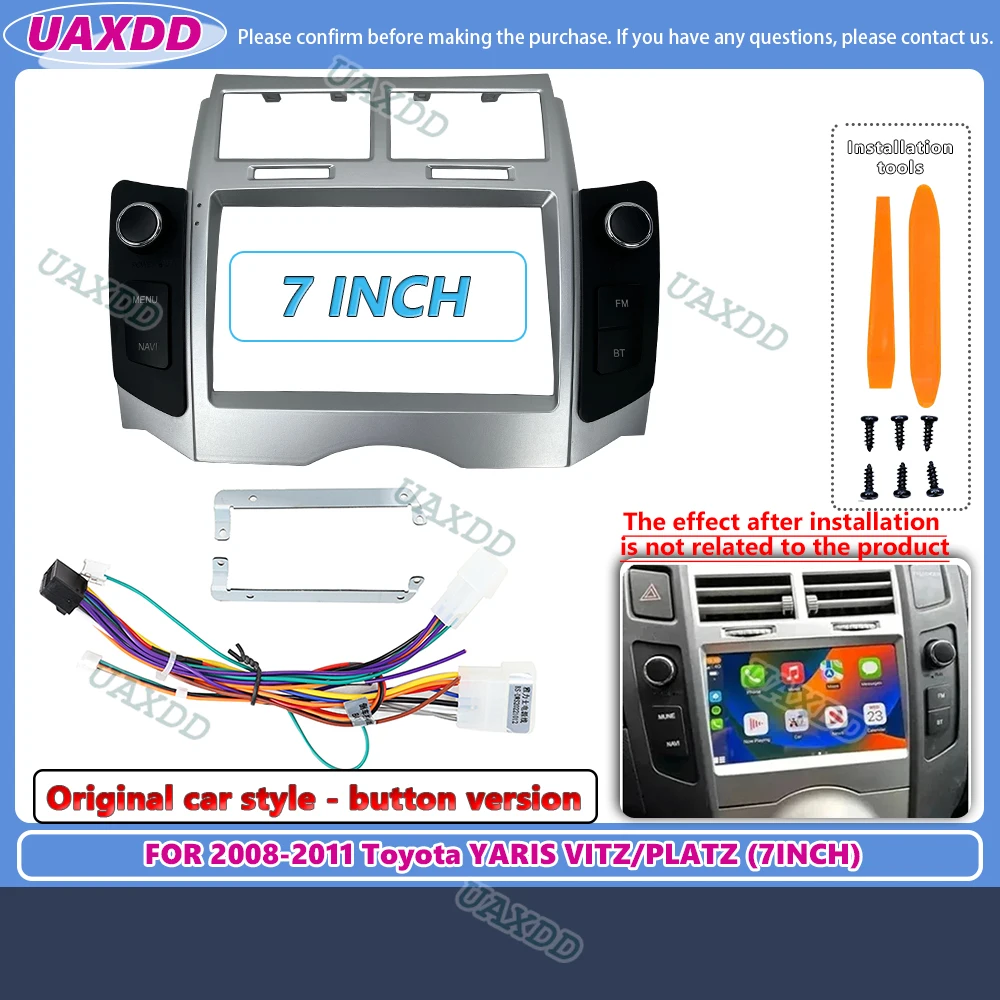 

FOR 2008-2011 Toyota YARIS VITZ PLATZ 7INCH Original car style button version 2 Din Car Interior stereo radio fascia cable video