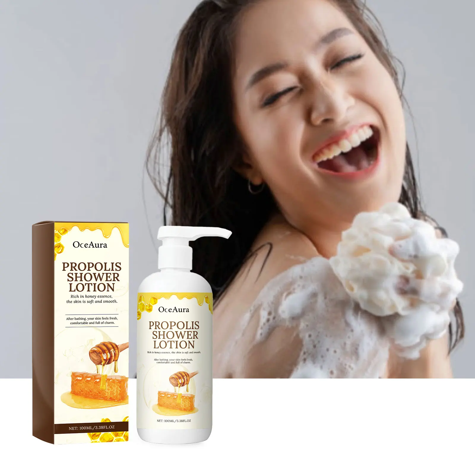 Propolis Body Wash Deep Cleansing Exfoliator Moisturizing Brighten Skin Care Improve Dullness Chicken Skin Removal Bath Lotion