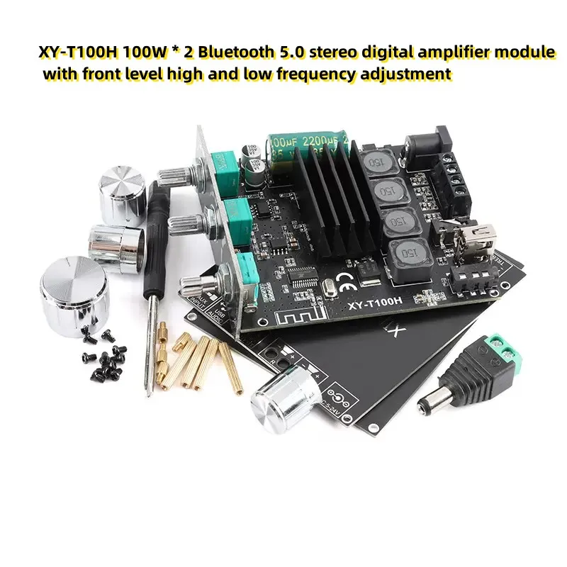 XY-T100H 100W * 2 Bluetooth 5.0 stereo digital amplifier module with front level high and low frequency adjustment