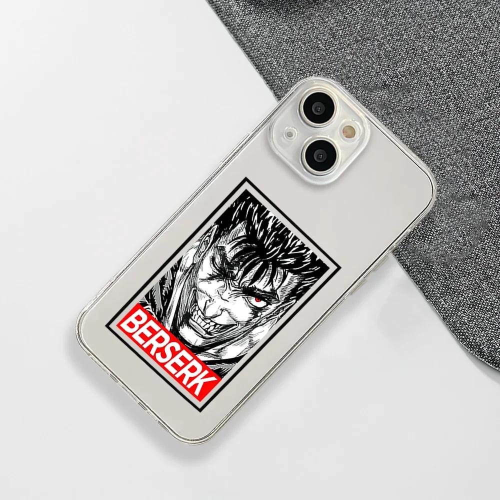 Japanese anime Berserk Guts Zodd Phone Case For IPhone 15 14 13 12 11 Transparent Magnetic Suction Cover