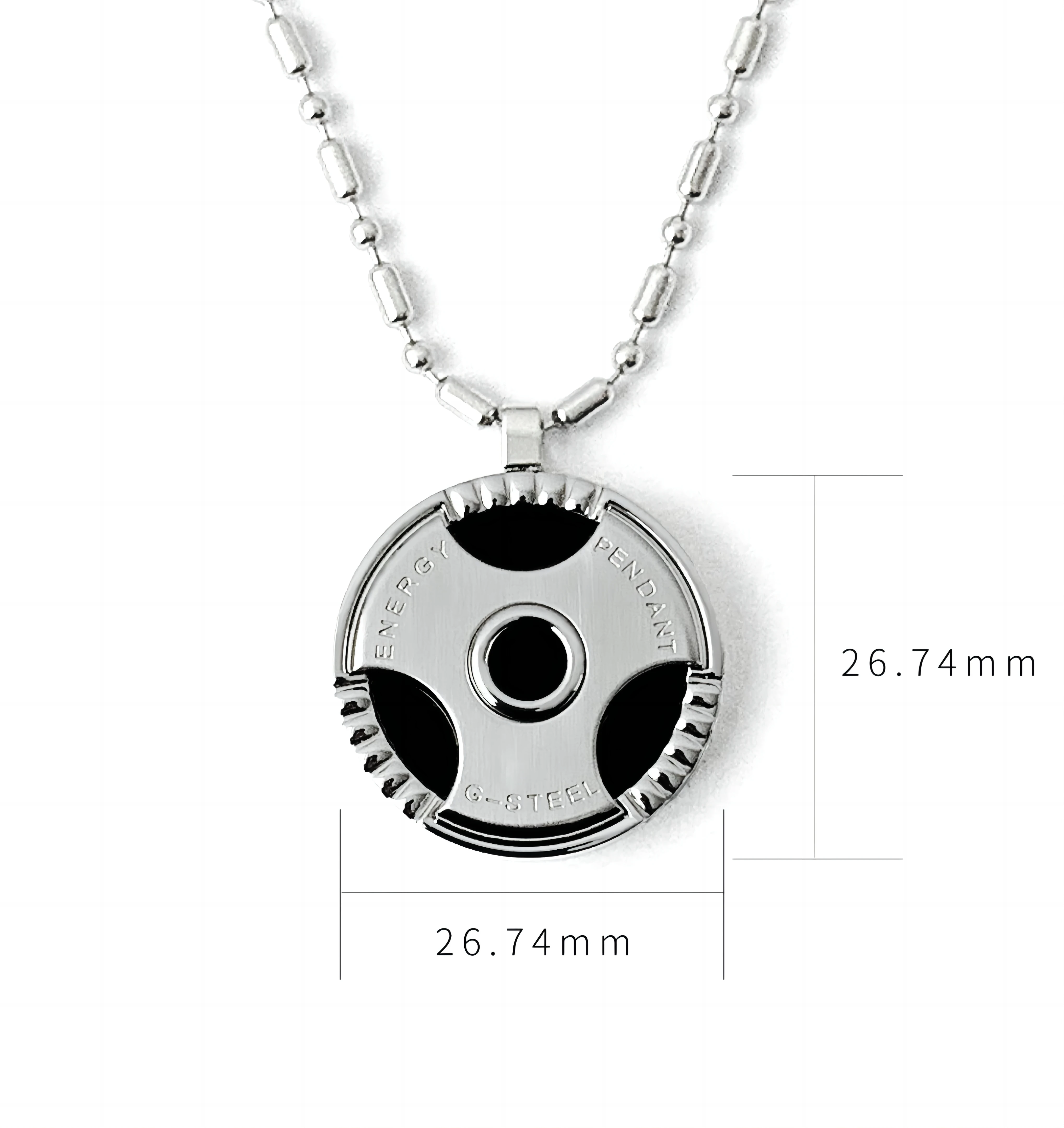 New In stainless steel Health Care Pendant Healing Round Necklace Pain Relieve Jewerly Gift Free Shipping