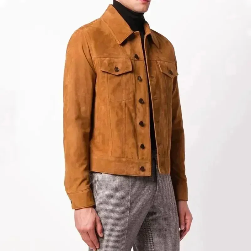 New Fashion 2025 Men's Jacket Genuine Suede Cow Leather Coat for Male Autumn Winter Fall Clothing Plus Sized XXXL 3XL