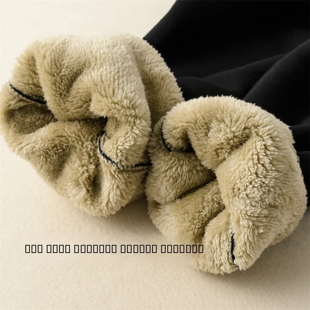 

Утепленные брюки из овечьего вельвета свободного кроя, повседневные, с высокой талией, из смесового хлопка, зимние теплые брюки для всех возрастов