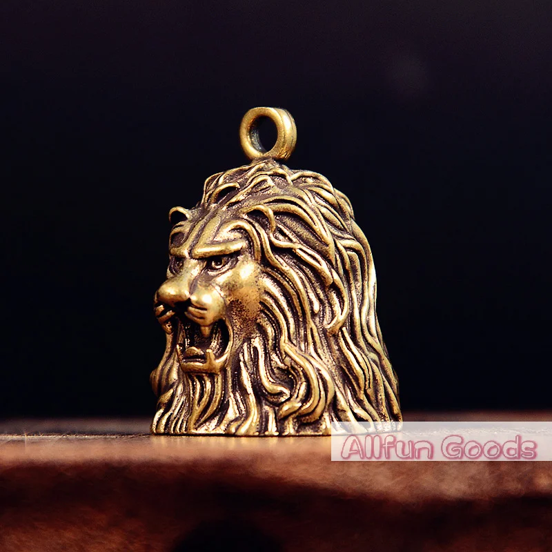 [TG835]Lucky Brass Handicraft Lion Head Bell Key Car Button Wind Bell Sect Bronze Bell Creative Gift Fengshui Home Pendant