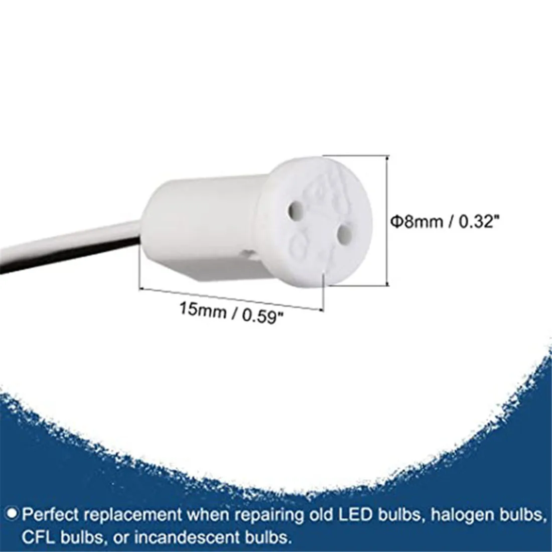 Ceremic G4 LED Bulb Socket Miniature Bi-Pin Base Holder Halogen Incandescent Led Socket Ceramic Body Lamp Holder