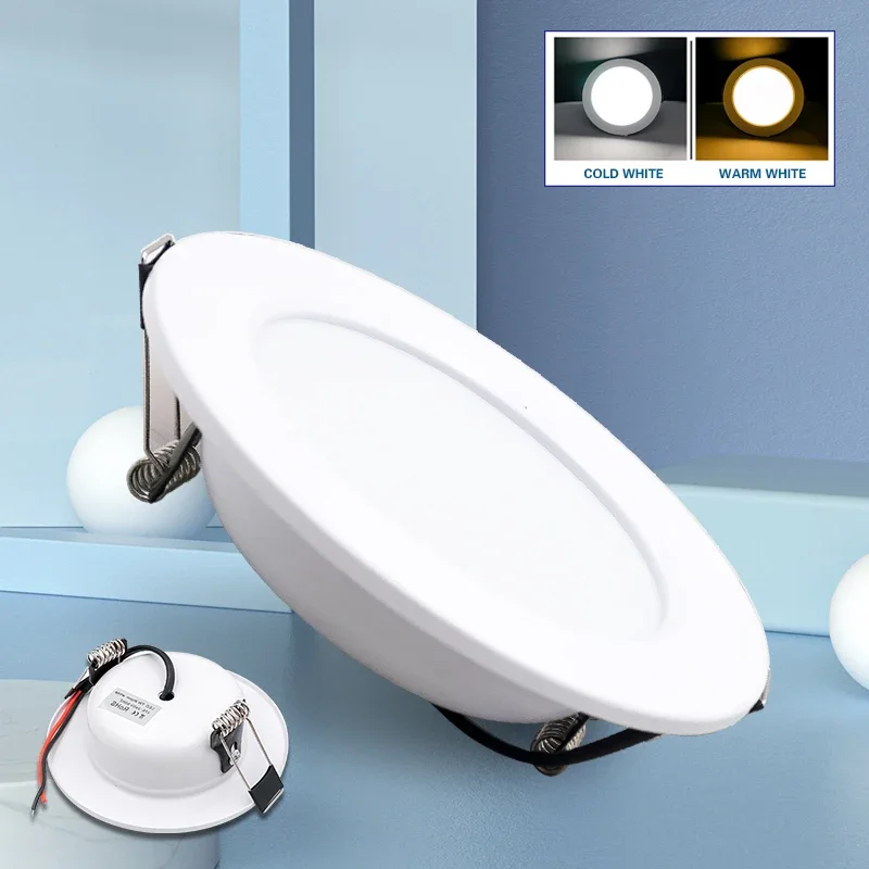 Spot Lumineux LED Circulaire Encastrable pour le Plafond, Éclairage d\'Nik, AC 110V, 220V, 5W, 9W, 12W, 15W, 18W, DC 12V, 24V