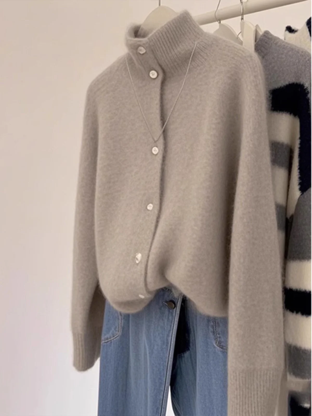 

Вязаный вязаный свитер для глаз, женская внутренняя одежда, высокий воротник, осень-зима, уютное верхнее пальто, свободный крой, длинный све