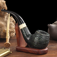 1pc Solid Wood Handmade Pipe Beautifully Carved Pipe Gift For Men