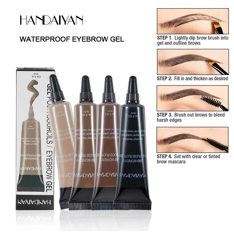 HANDAIYAN 6-color eyebrow balm with eyebrow brush, quick brow shaping, waterproof, and transfer-resistant High Pigment Cosmetics