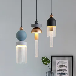 Italian Designer Masiero Nappe Pendant Lights Restaurant Bar Cafe Hanging Lamp Macaron Crystal Tassel Scandinavian Home Lighting