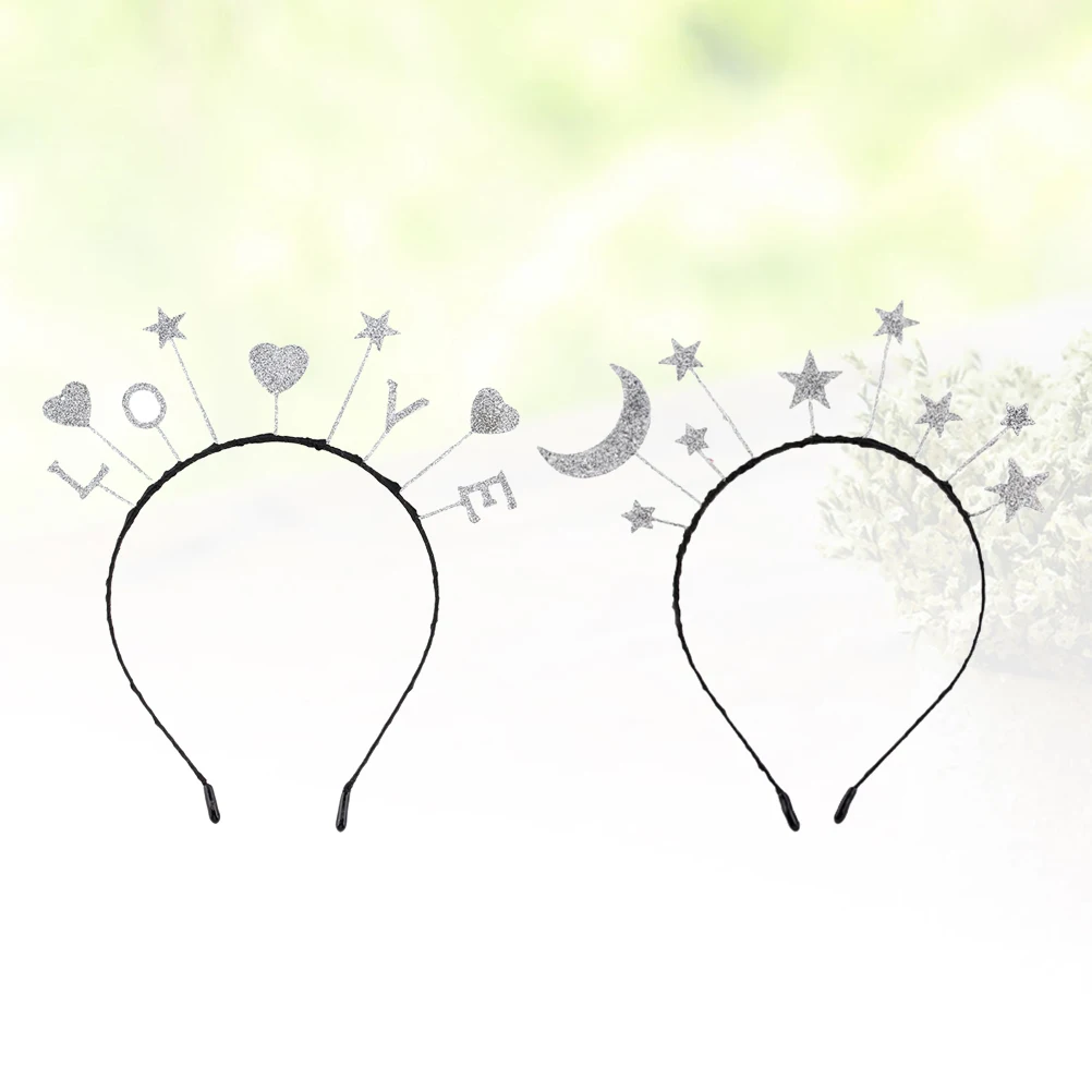 

2Pcs Birthday Stars Headband Durable Hair Accessory Cosplay Party Costume Supplies for Girls Birthday Headband