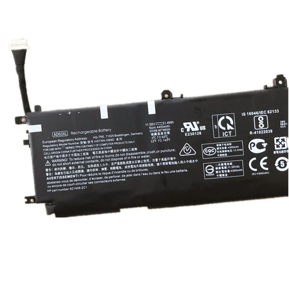 Brand New Original AD03XL 11.55V 51.4Wh Laptop Battery for HP Envy 13-AD HSTNN-DB8D 921409-2C1 921439-855