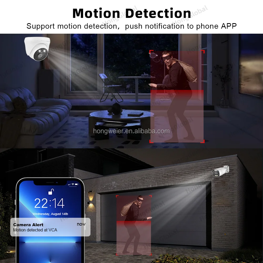 HongGlobal 4MP 8CH 2K grabadora de vídeo en red POE NVR juego de cámaras de seguridad para el hogar sistema de vigilancia IP sistema de cámara CCTV inalámbrico