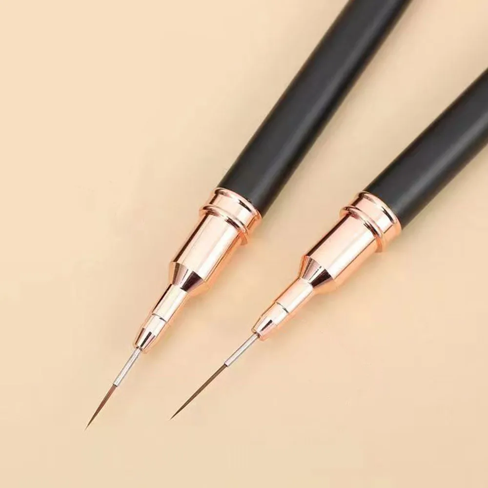 Black Nail Art Liner Brushes 5Sizes Painting Nail Design Pen /8/12/20/25mm Drawing Tool for Long Lines Thin Details Manicure Pen