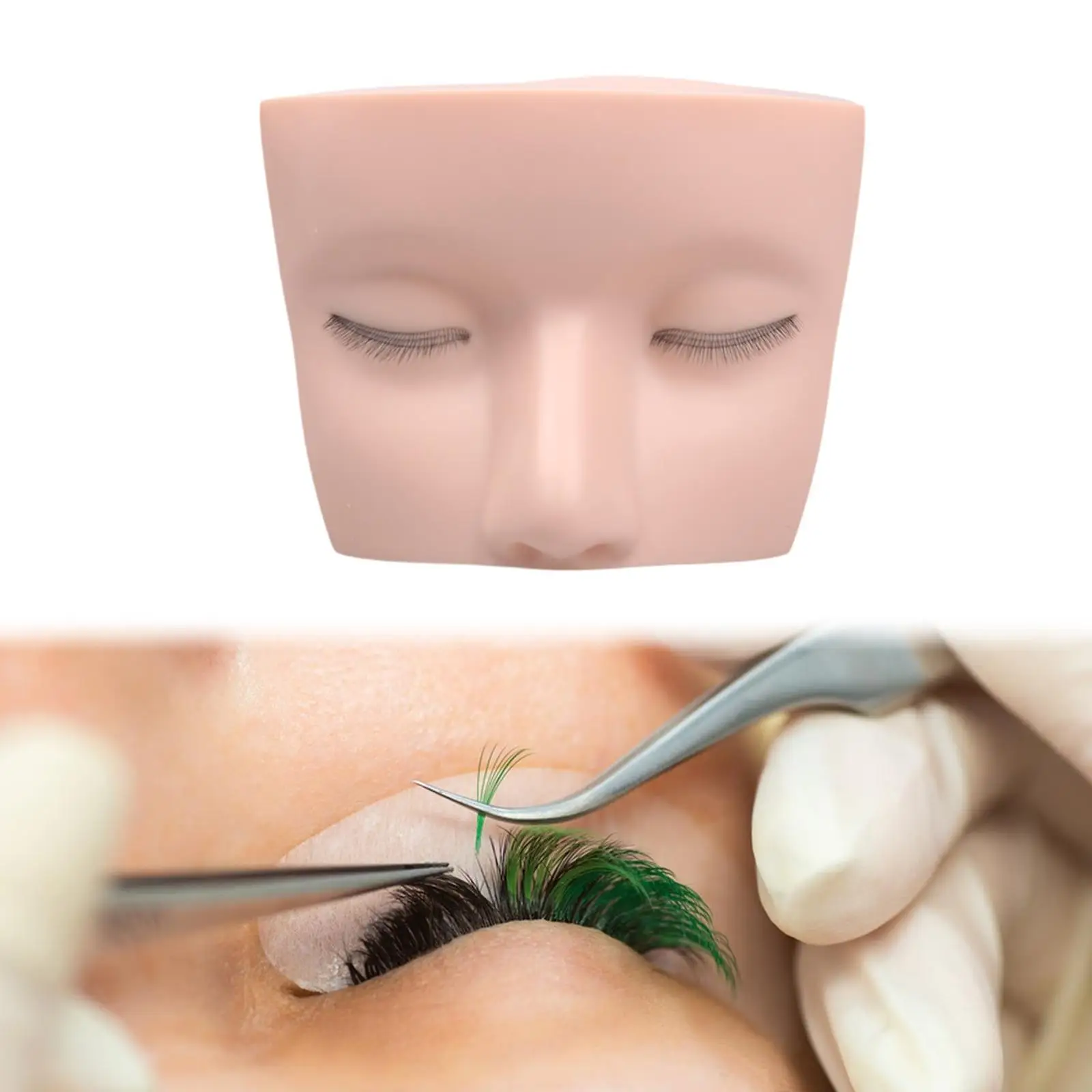 Eyelash Mannequin Head Eyelash Practice Face Training Supplies Realistic Makeup Practice Head for Home Salon Makeup Practice