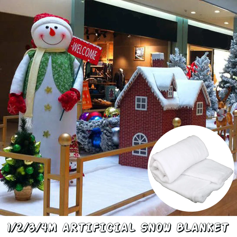 

Christmas Artificial Snow Blanket Fluffy Snow Cover Cotton Blanket Xmas Decor Snow Scene Layout Outdoor Shopping Mall Decoration