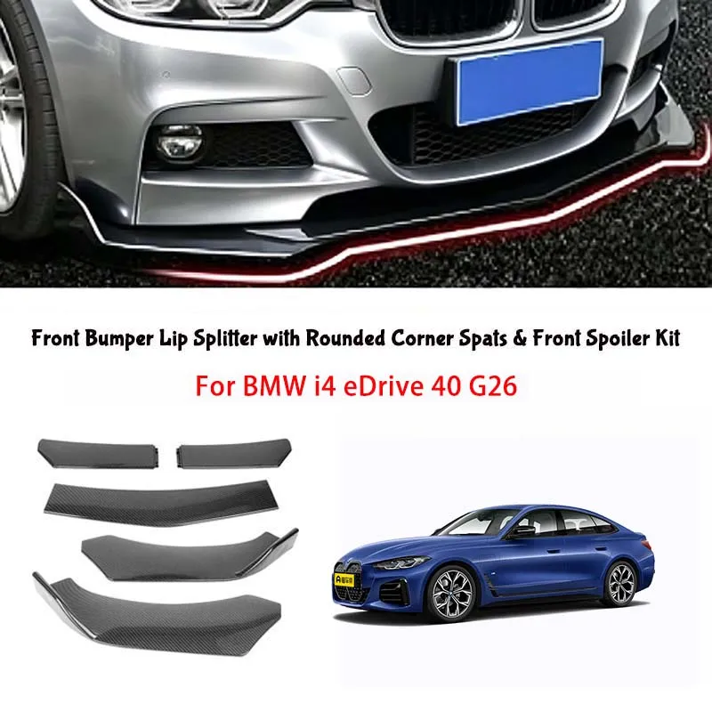 5-Segment Adjustable Front Bumper Lip Splitter Body Kit For BMW i4 eDrive 40 G26
