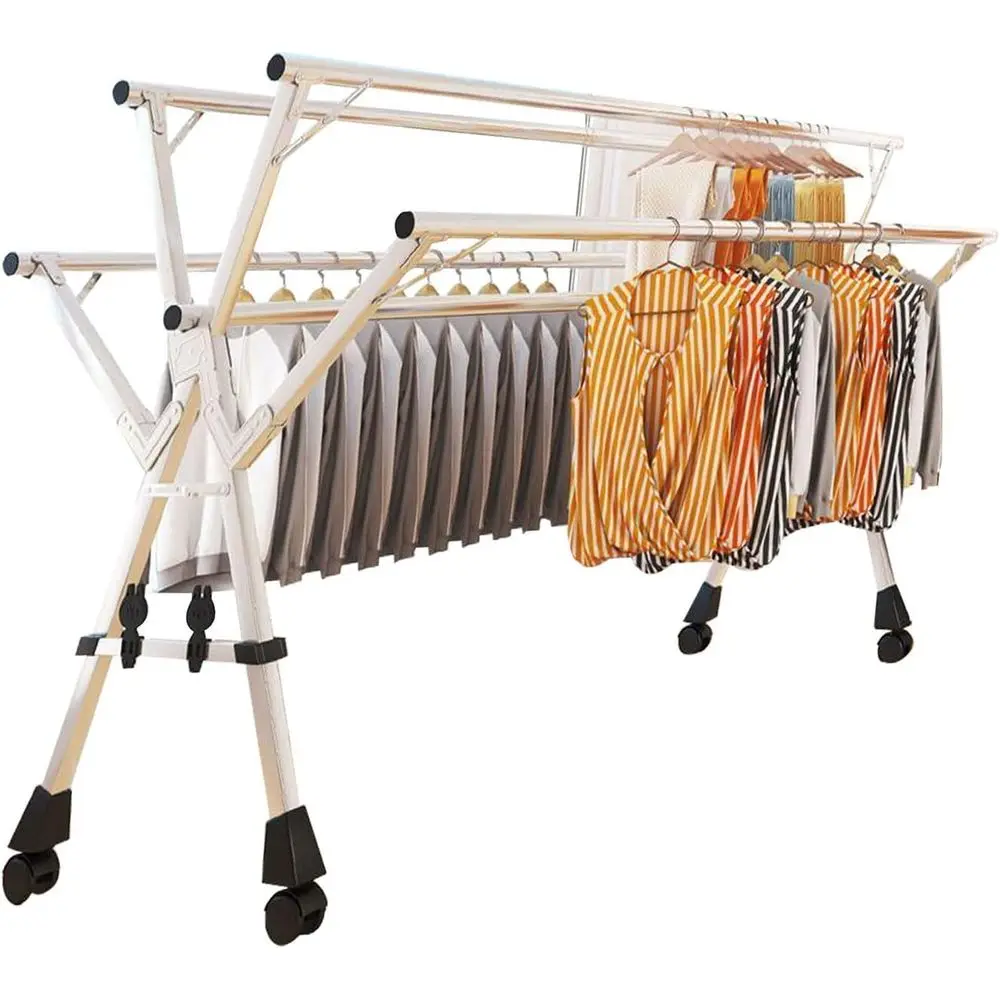 

Adjustable Stainless Steel Clothes Drying Rack, Outdoor/Indoor Use, Collapsible, 240cm