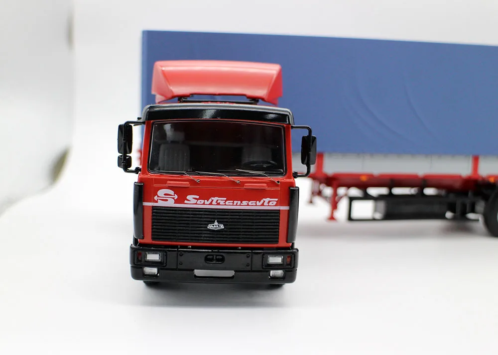 NEW SSM 1:43 Scale Model MAZ-6422 with semi-trailer MAZ-9758 USSR Long Truck SSM7042 For collection gift