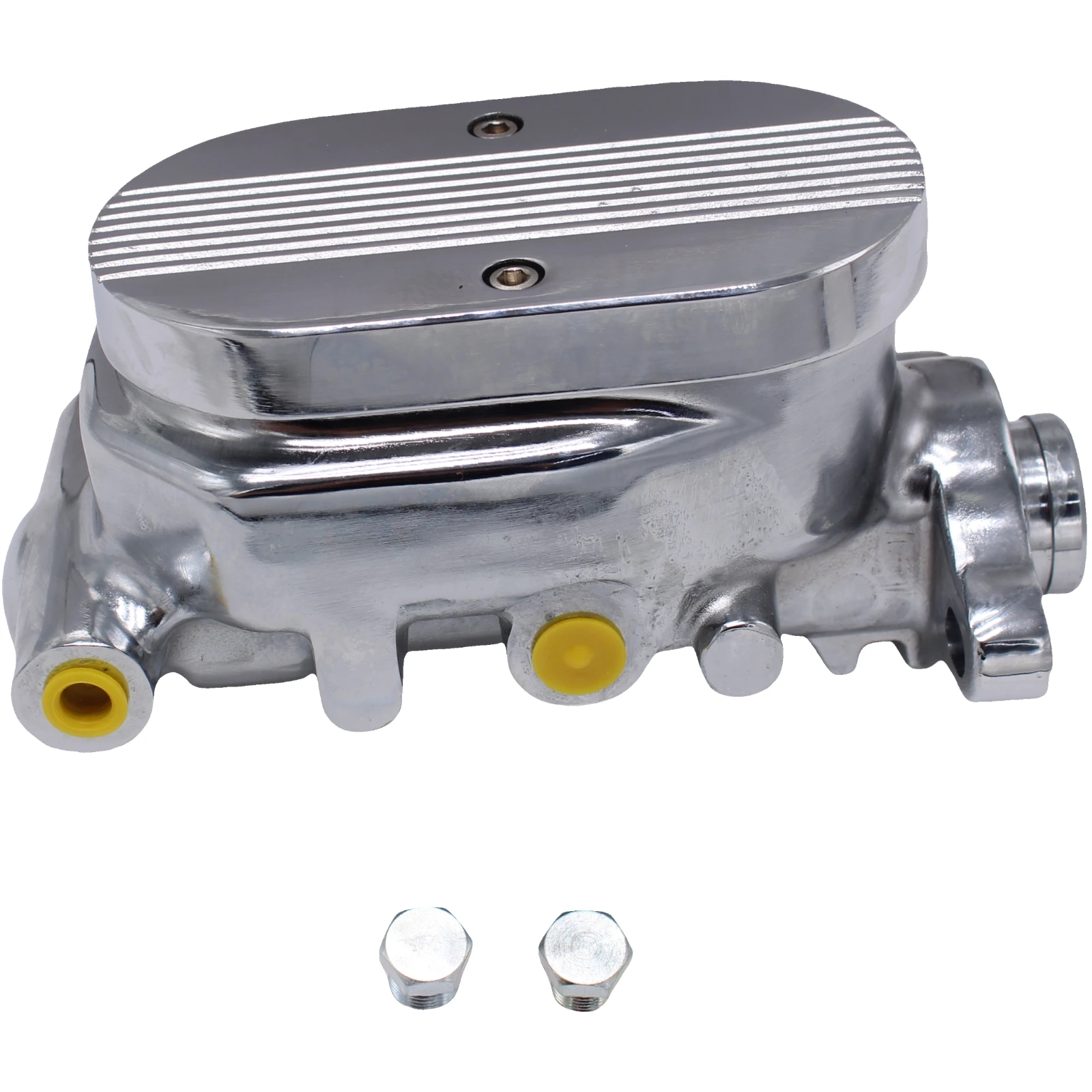 SI-AT59022 SINOCMP 1 قطعة أسطوانة الفرامل المسطحة الكروم 1 "تتحمل 9/16" و 1/2 "منافذ مزدوجة لمحرك GM كورفيت اكسسوارات السيارات