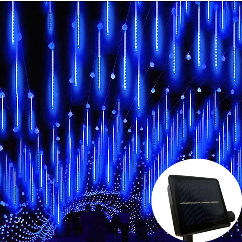 

8 Tubes 30/50CM LED Garlands for Outdoor Wedding Garden Fairy Light Christmas Tree Decoration Solar Meteor Shower String Light