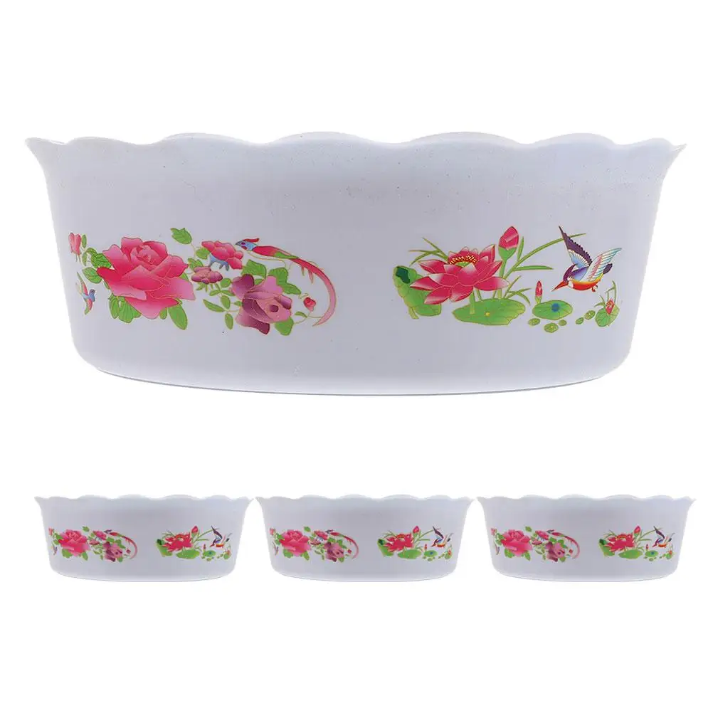 

4 Pcs Hydroponic Flower Pot Large Deep Plastic Container White PP Water Lily Planting Bowl Daffodil Planter Storage