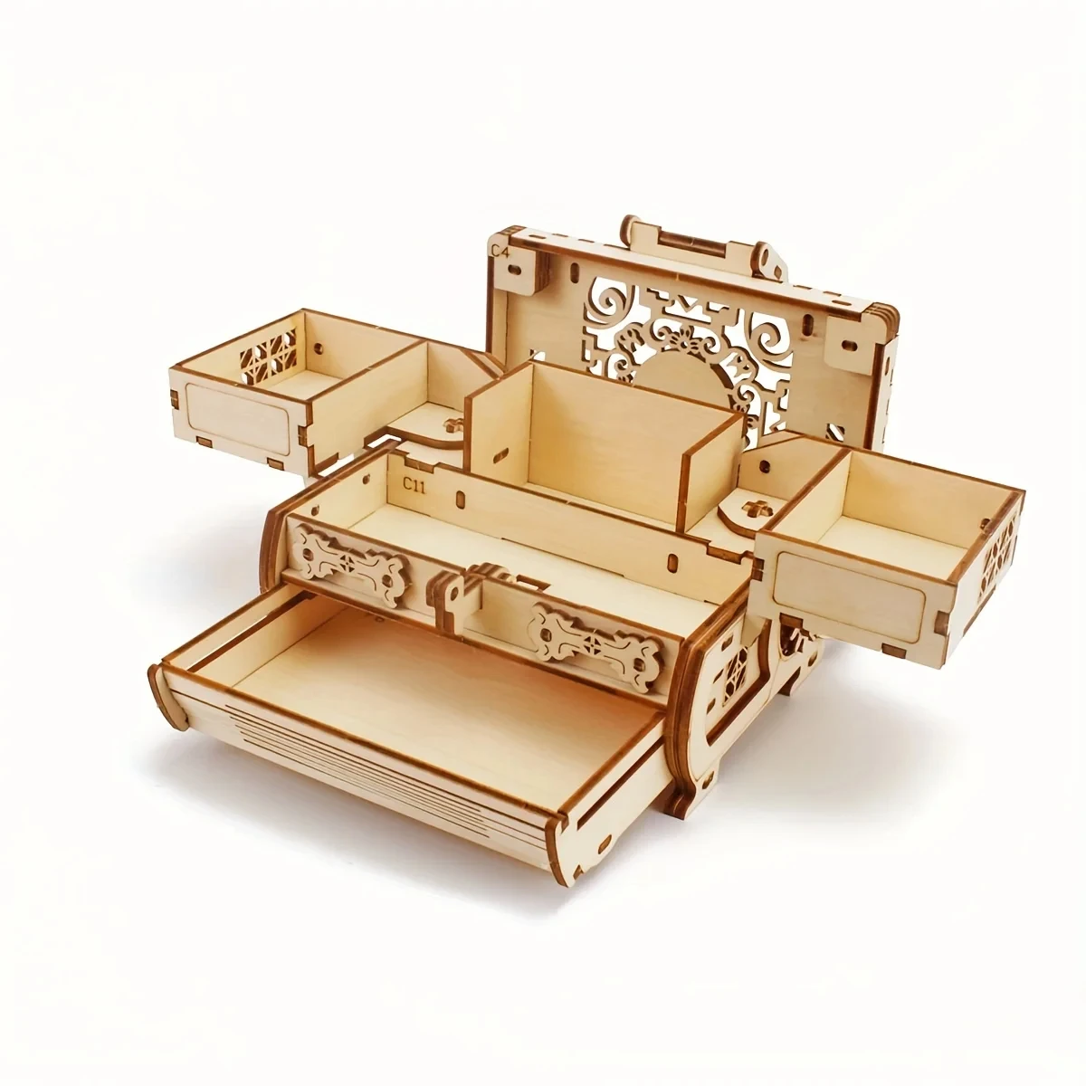 3D Three-Dimensional Puzzle Gift Wooden Hand-Assembled Machinery Creative Treasure Box Can Be Opened, Jewelry Box G189