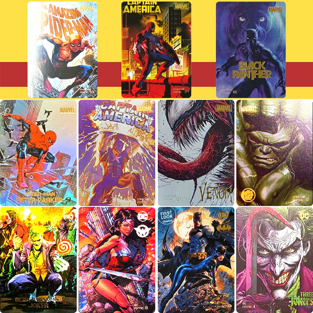 Anime characters Comic hero Cool Hot selection Bronzing texture DIY Homemade Game toys Collection card Christmas birthday gift