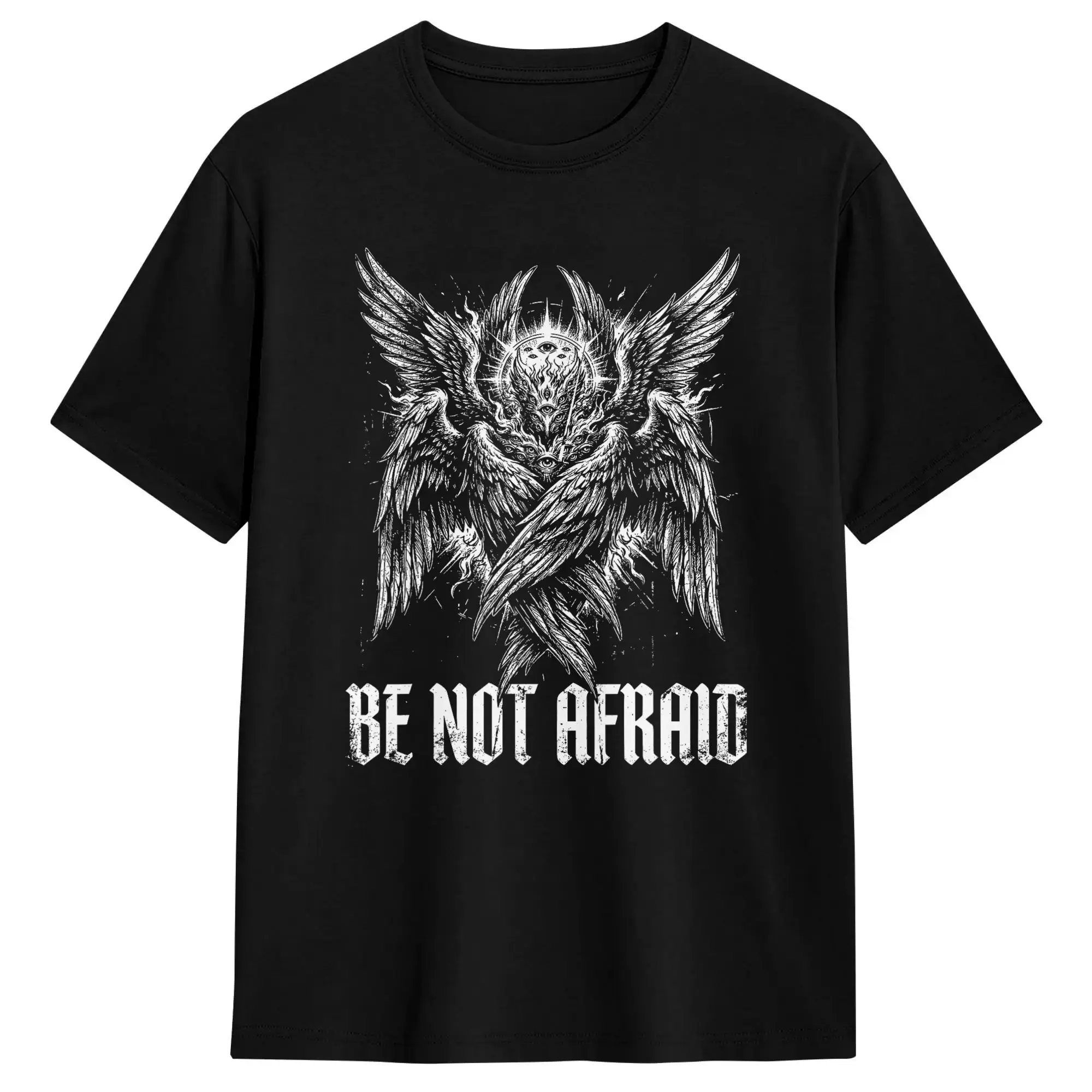 Be Not Afraid Seraphim Angel Biblically Accurate Angel T Shirt Summer  Cotton T-Shirts For Man Casual Tshirt Short Sleeve Tees