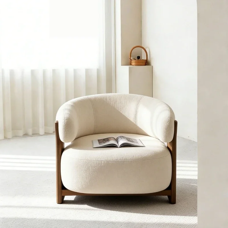 LTT3 Modern Simple Solid Wood Sofa Chair Coffee Shop Leisure Chair Reception Sofa Chair