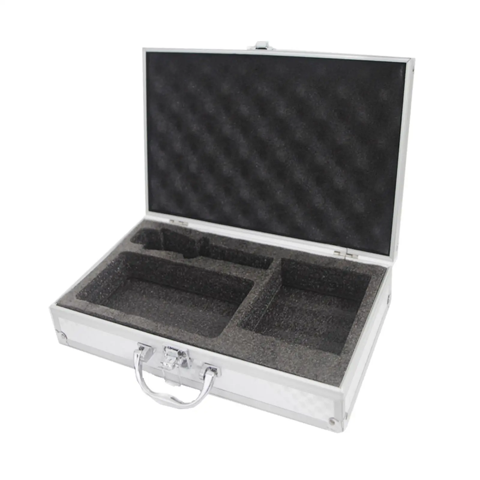 Portable Aluminum Tool Box, with Sponge Suitcase Impact Resistant Case Mic Foam