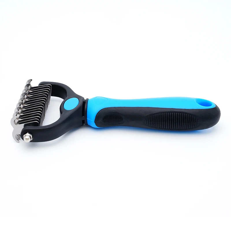 Pet Knot Remover Comb for Dogs & Cats Dematting Tool with Stainless Steel Blades - Detangling Brush for Matted Hair - Professi view 4