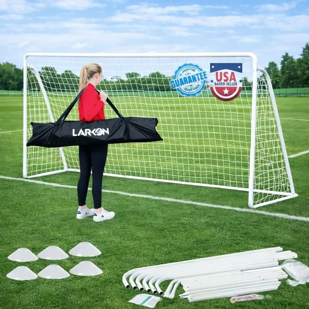 Soccer Goal - - Backyard, Training and Tournament Size - Durable Rust-Free Guarantee Steel Frame for Kids and Adults