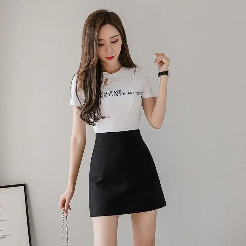 Hip-coveringHigh Waist Women's Skirt Tight Wrap Korean Style Offer Female Skirts Aesthetic Hot Summer 2024 Casual Modest New In