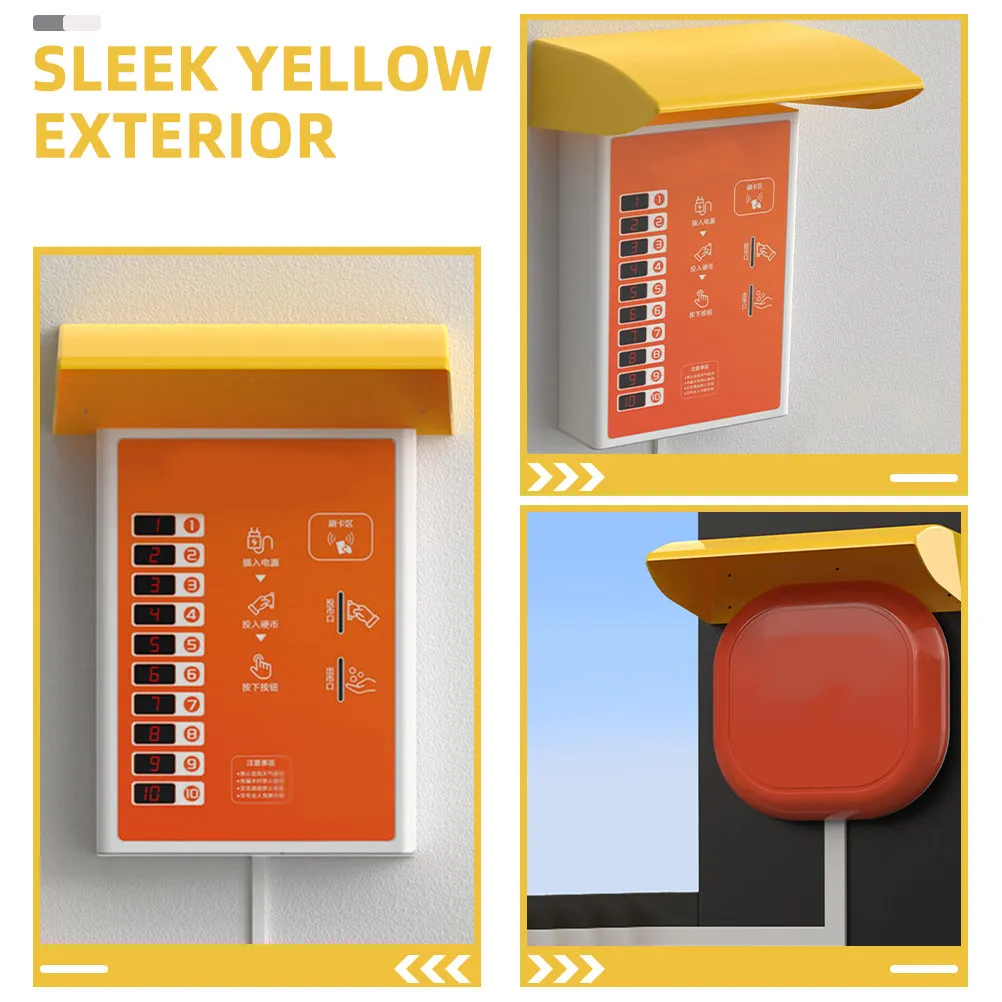 Yellow Waterproof Outdoor Electric Vehicle Charging Station Roof Cover Protective Canopy Heavy Duty Weatherproof Charging Post