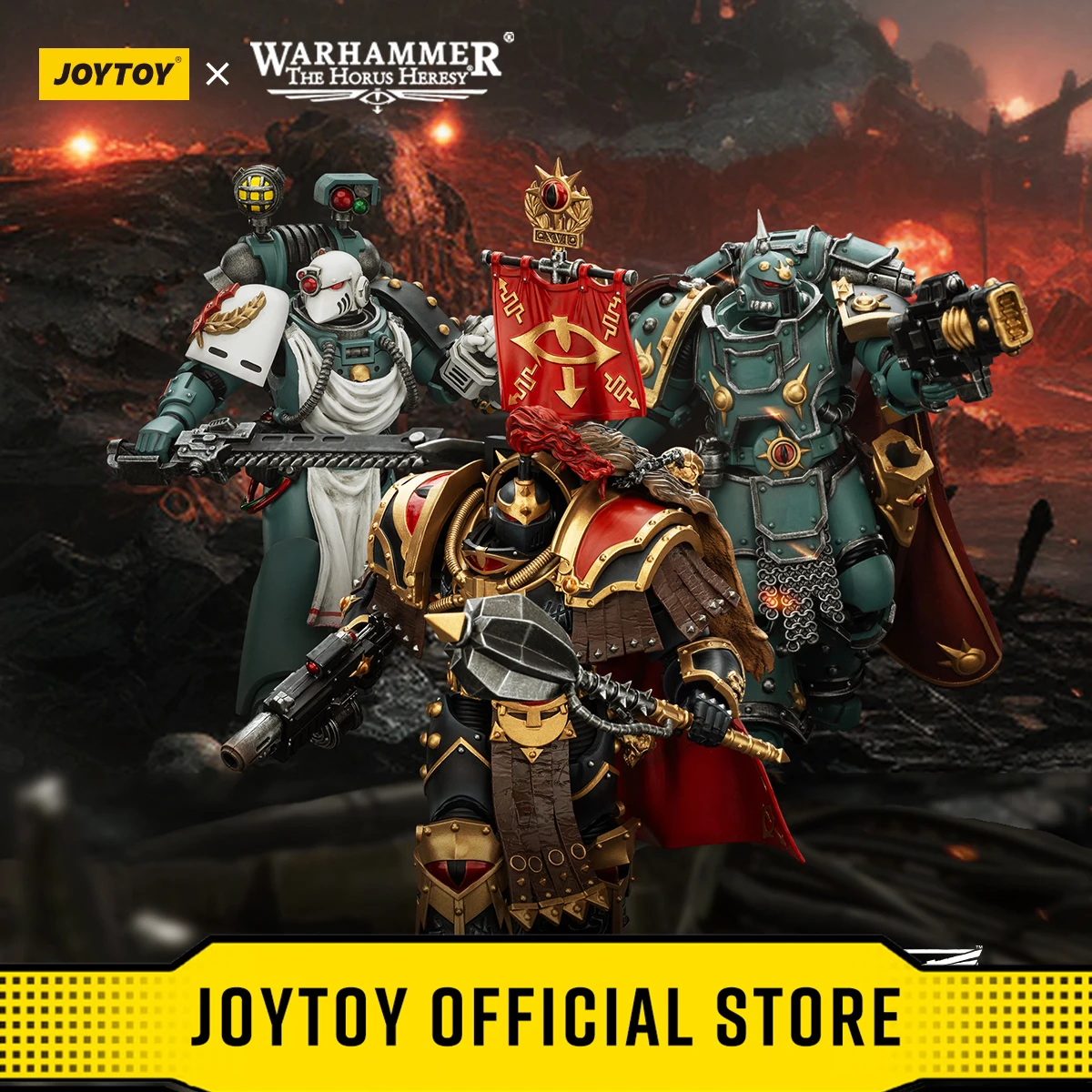 JOYTOY Warhammer The Horus Heresy 1/18 Actionfiguren Sons of Horus Legion Cataphractii Praetor mit Combi-Melta und Power Maul