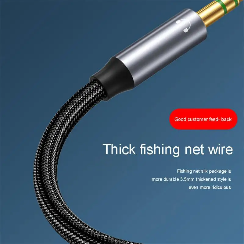 หูฟัง Audio Splitter Cable หญิง 2 ชาย 3.5 มม.แจ็ค Splitter Adapter พร้อมไมโครโฟน Aux Cable สําหรับโทรศัพท์ MP3 Audio AUX