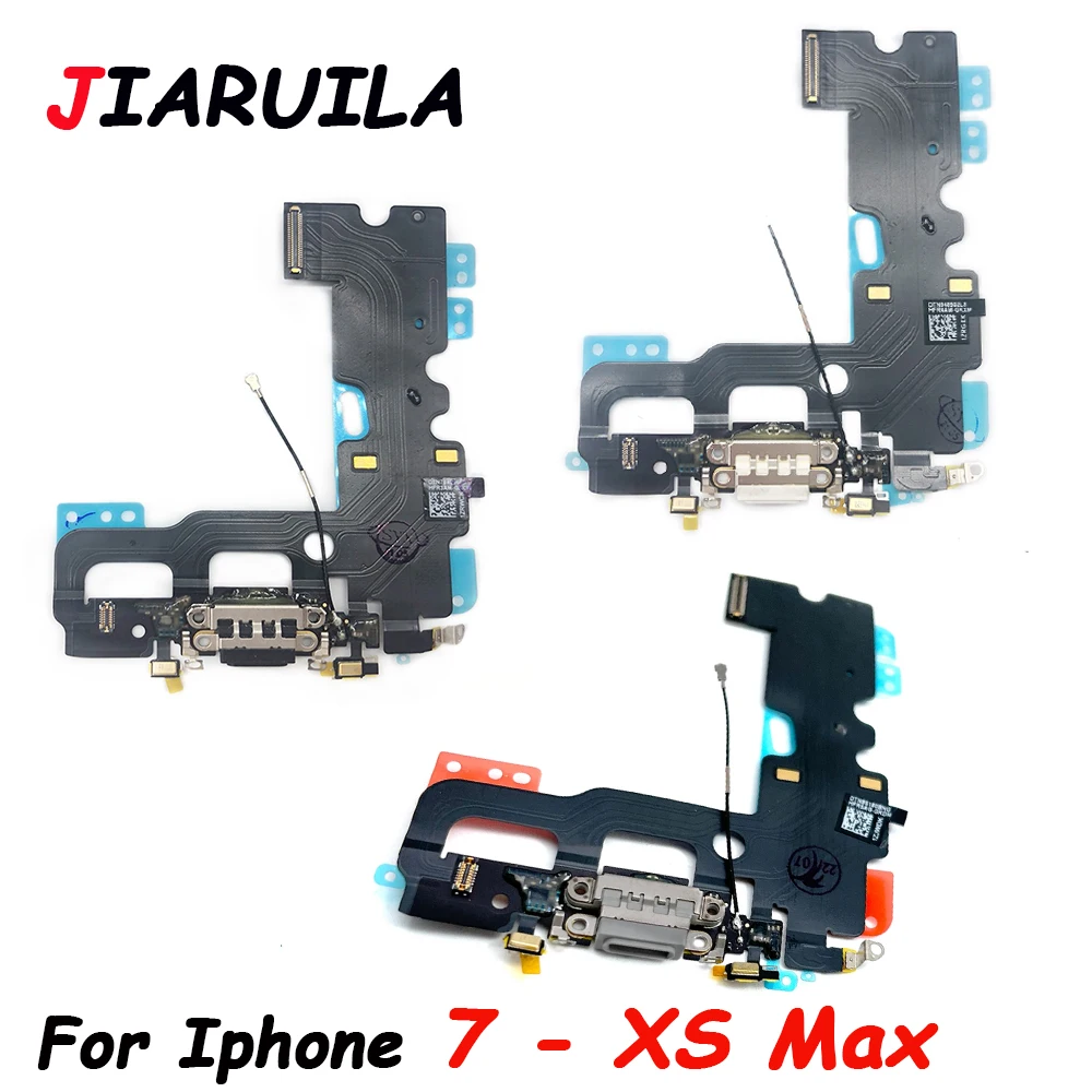 USB Charging Port Dock Connector Flex Cable Microphone For iPhone 7 8 Plus X XR XS Max Replacement Fast Charging Repair Part