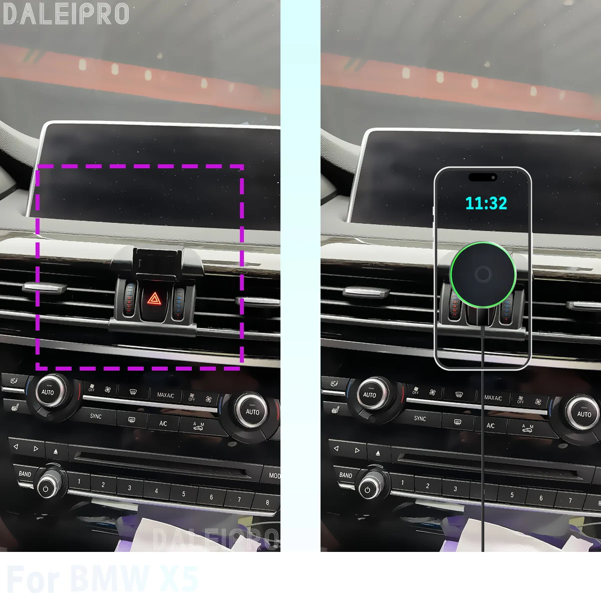Made to measure for BMW X5 F15 2014 2015 2016 2017 2018 Phone Holder Car Magnetic Phone Mount Smart Sensing Wireless Charging