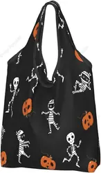 Mummia Halloween Teschi Zucche Borse per la spesa Borse per la spesa pieghevoli lavabili riutilizzabili Borse per il riciclaggio Shopper portatile